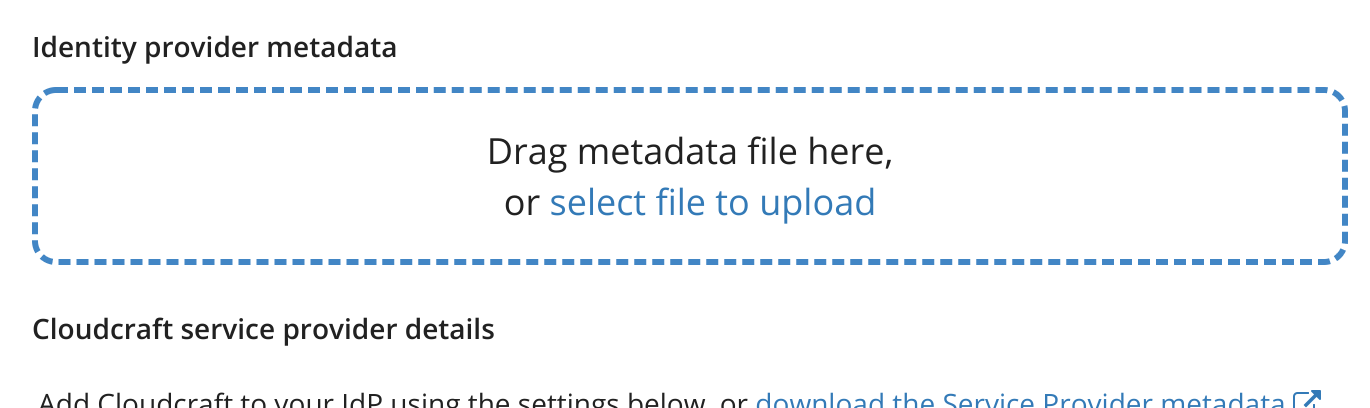 Upload metadata from your provider Upload metadata from your provider