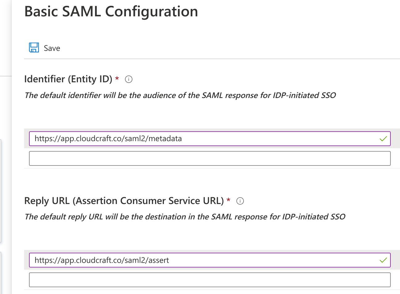 SAML settings SAML settings